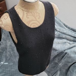 Ann Taylor Shell black with angora so soft Large